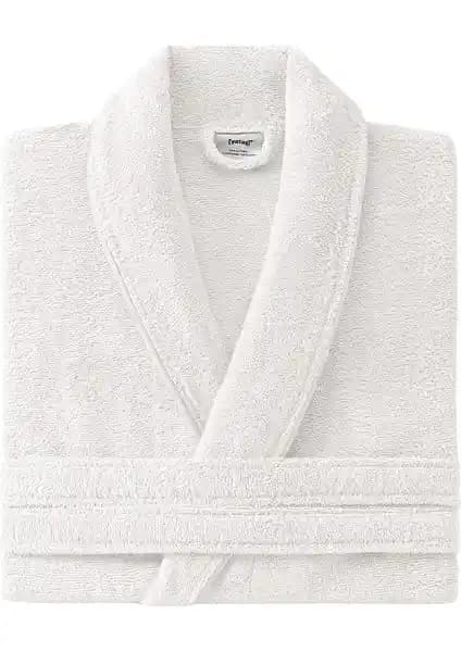 Yataş Essentials %100 Pamuk Penye Dokulu Ekru Bornoz Yüksek Su Emicilikle Konforlu