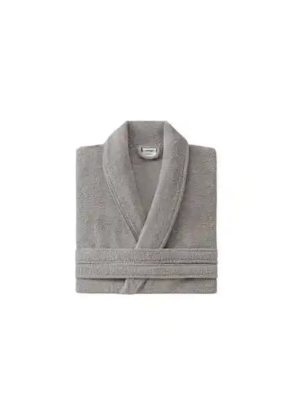 Yataş Essentials %100 Pamuk Penye Dokulu Yüksek Su Emici Gri Bornoz XL Beden