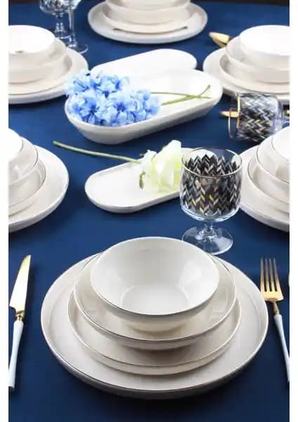 Acar Milenyum 27 Parça Modern ve Şık Yemek Takımı - Dayanıklı ve Estetik Tasarım