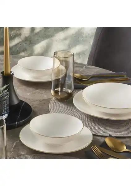 Güral Atina 18 Parça 6 Kişilik Bone Yemek Takımı Şık ve Dayanıklı Tasarım