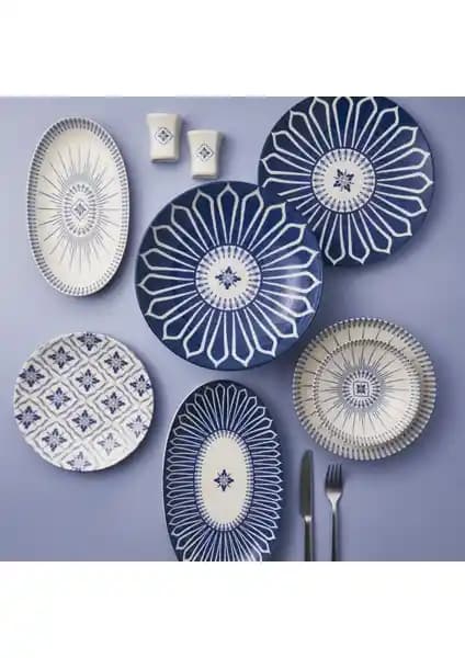 Güral Porselen Camelıa 30 Parça Modern Şık Yemek Takımı 6 Kişilik Kullanıma Uygun