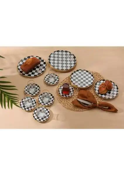 Gürcü Glass Damalı 24 Parça Set: Estetik ve Fonksiyonellik Sunan Şık Sofra Takımı