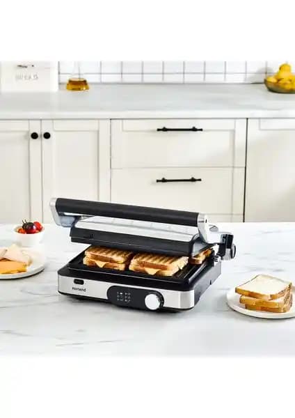 Homend Grilliant 1347H Inox Gövdesiyle Dayanıklı Tost ve Izgara Makinesi Özellikleri