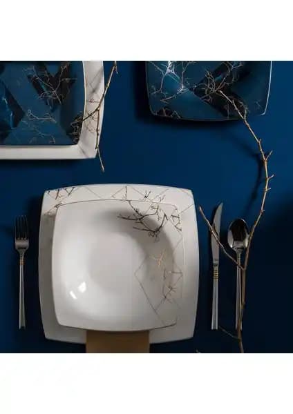 Karaca Fine Pearl Midnight 62 Parça 12 Kişilik Porselen Yemek Takımı ve Özellikleri