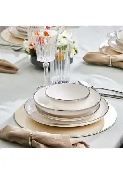 Karaca Streamline Eclipse Platin 57 Parça 12 Kişilik Yemek Takımı Şık ve Dayanıklı Tasarım