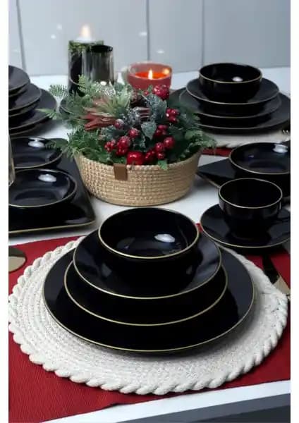 Keramika Ege Gold Yemek ve Kahvaltı Takımı: Şık ve Dayanıklı 44 Parça Setle Sofralarınıza Zarafet Katın