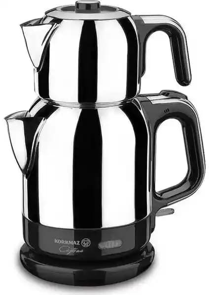 Korkmaz A331 Çaytema Elektrikli Çaydanlık İnox Krom Modern Tasarım ve Güvenlik Özellikleri