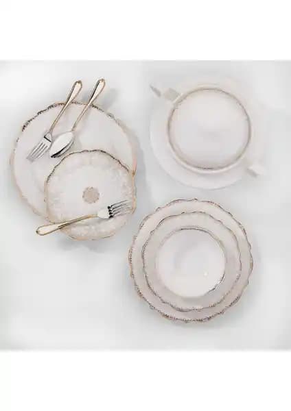 Korkmaz Eliza Collection 60 Parça Porselen Yemek Takımı Geniş Aile ve Davetler İçin Uygun