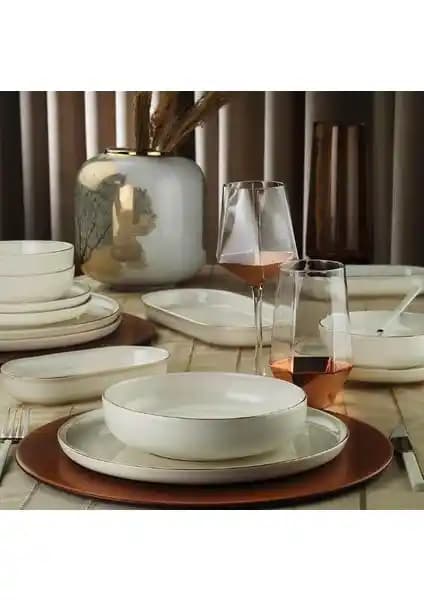 Kütahya Porselen Bone Moderna 26 Parça Yemek Takımı Modern ve Şık Tasarım