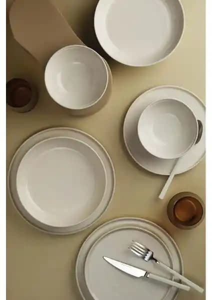 Kütahya Porselen Fit-C 12 Parça Dört Kişilik Şık ve Dayanıklı Yemek Takımı