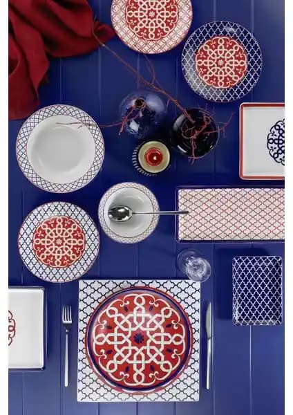 Kütahya Porselen Selçuklu 30 Parça Modern ve Geleneksel Motifli Yemek Takımı