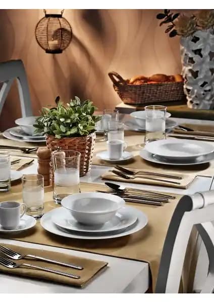 Kütahya Porselen Zümrüt 24 Parça 6 Kişilik Yemek Takımı Modern ve Şık Tasarım