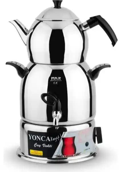 Lines Yonca Keyif Çelik Semaver: Dayanıklı ve Pratik Modern Çay Semaveri Tasarımı