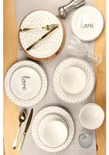 Porland Hope 6 Kişilik 24 Parça Porselen Yemek Takımı Modern ve Dayanıklı Tasarım