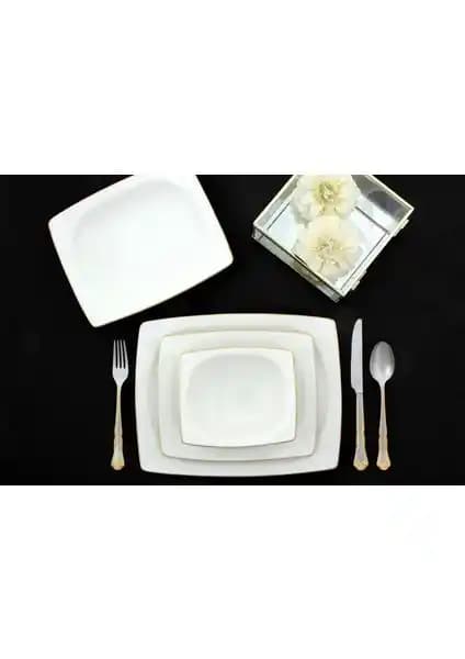 Porland Riva Altın Yalız 24 Parça 6 Kişilik Porselen Yemek Takımı Şıklık ve Dayanıklılık