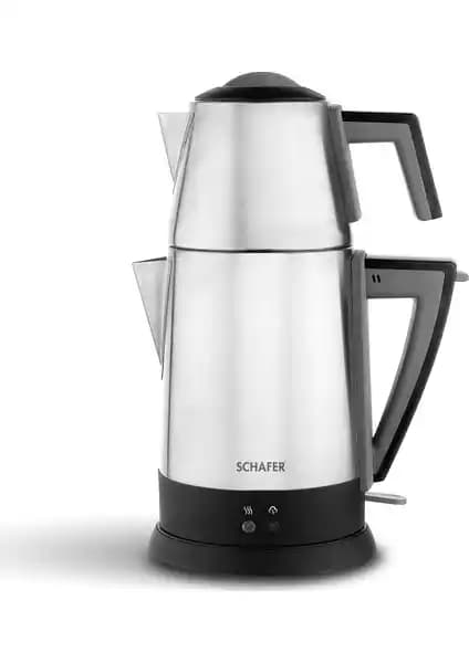 Schafer Teepoint Elektrikli Çay Makinesi İnox Modern ve Güvenli Çay Demleme Çözümü