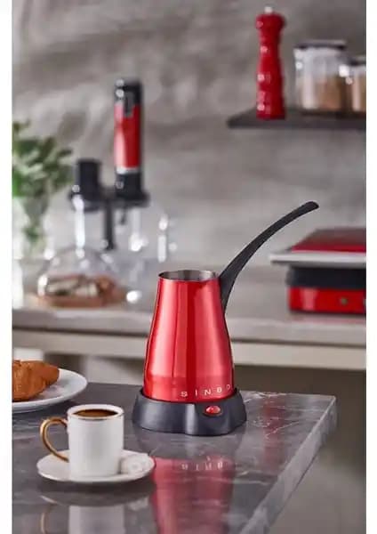 Sinbo SCM-2960 Carmen Elektrikli Cezve Kırmızı Modern Tasarım ve Performans Özellikleri