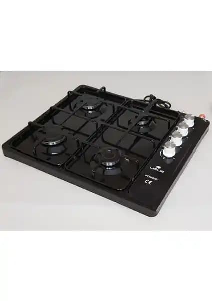 Uğur Katmer Siyah Set Üstü 4'lü LPG Ocak Modern ve Dayanıklı Mutfak Ürünü