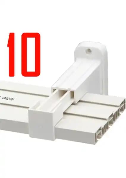 Aliden 10 Adet Plastik Perde Rayı Korniş L Ayak Duvara Montaj Askı Aparatı