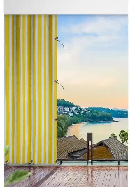 Altın Pamuk Sarı Balkon Perdesi: Şık ve Dayanıklı Dış Mekan Dekorasyonu