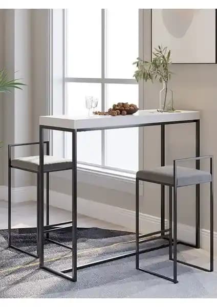 Ats Dekor 2'li Sandalye ve Bar Masası Takımı Modern ve Dayanıklı Tasarım Özellikleri