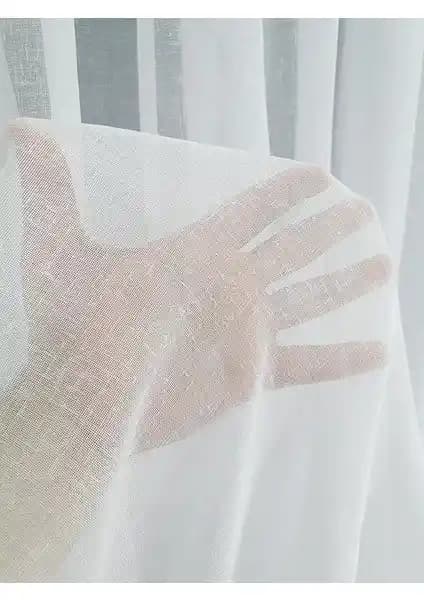 BBB Naturel Keten Tül Perde Ekru 1'e 3 Pileli Dayanıklı ve Şık Ev Dekorasyonu Ürünü