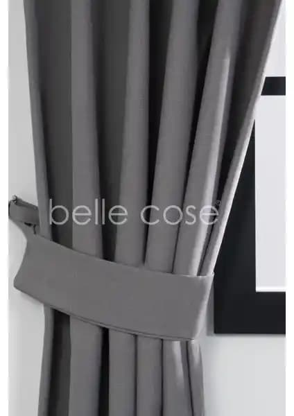Belle Cose Keten Blackout Gri Fon Perde Modern Tasarım ve İşlevsellik Sağlar