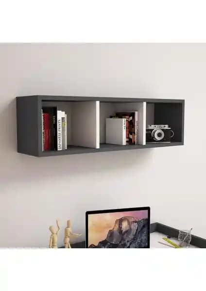 Bimossa Reyhan Dekoratif Modern Duvar Rafı Antrasit – Şık ve Dayanıklı İç Mekan Dekorasyonu