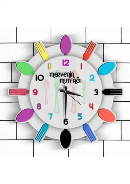 BK Kişiye Özel Ahşap Mutfak Duvar Saati Dekorasyon ve Hediye Seçenekleri