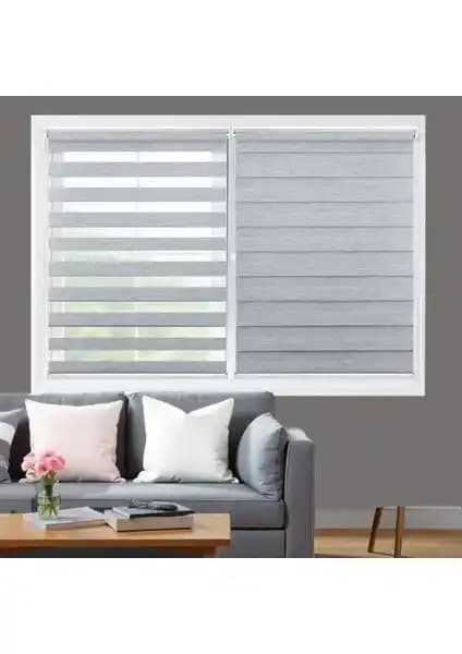 Blind-X Gri Bambu Stor Zebra Perde: Modern ve Fonksiyonel Dekorasyon Unsuru
