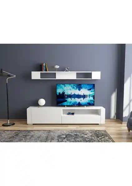 Decorotika Arya Beyaz TV Ünitesi: Modern Tasarım ve Dayanıklılık Özellikleri