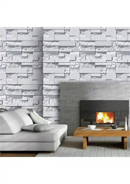 Dekoni̇L Gri Taş Desenli Duvar Kağıdı: Modern ve Ekonomik İç Mekan Dekorasyonu Çözümü