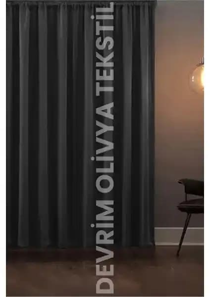 Devrim Olivya Tekstil Modern Şık Fon Perde - Işık ve Ses Yalıtımı Sağlayan Polyester Tasarım
