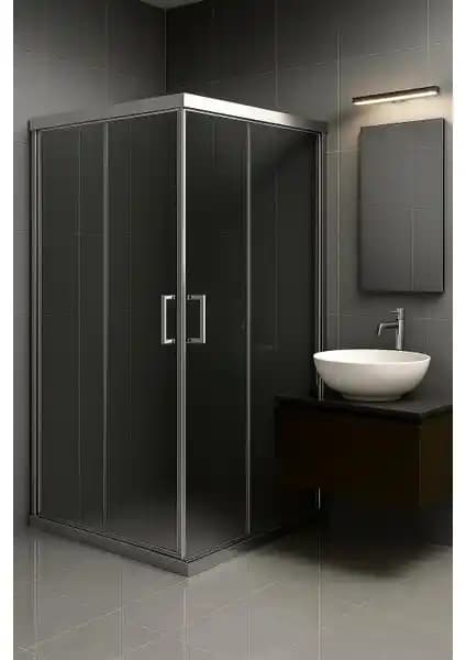 Durul Duşakabin Füme Temper Cam Özel Seri Kare Krom Profil ile Modern Banyo Deneyimi