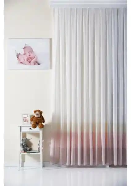 Elenor 1/2,5 Orta Pileli Keten Görünümlü Tül Perde Çocuk Odası İçin Şık ve Dayanıklı