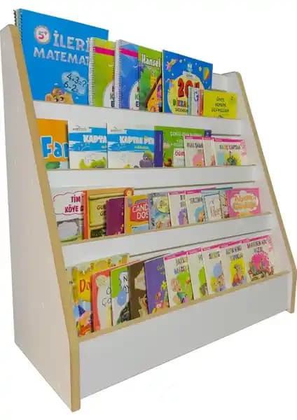 Emdief Home Melis 4 Raflı Montessori Kitaplık ile Güvenli ve Şık Çocuk Odası Tasarımı