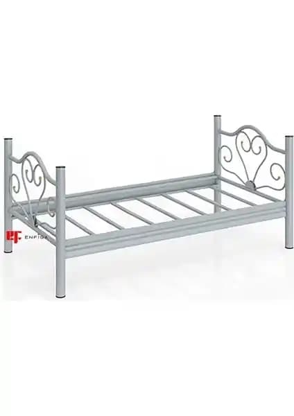 EnfigA Tek Kat Karyola Ranzası Gri Renkli Modern ve Dayanıklı Tasarım 90x190 cm