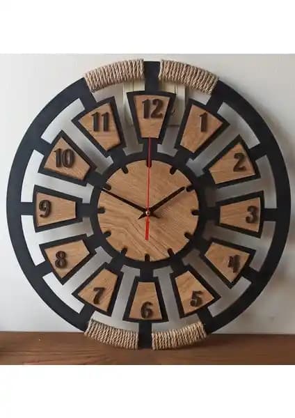 Ergeç Tasarım Dekoratif Ahşap Duvar Saati: Modern ve Rustik Tarzda Şık Tasarım