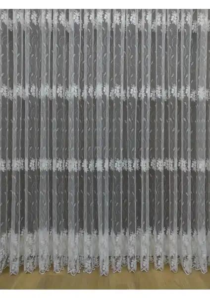 Esse Home Çiçekli Brode Işlemeli Tül Perde - Modern ve Şık İç Mekân Dekorasyonu İçin