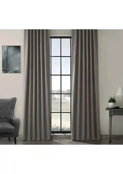 Evdepo Hazır Blackout Karartma Fon Perde Gri 80x250cm Kolay Montaj ve Şık Tasarım