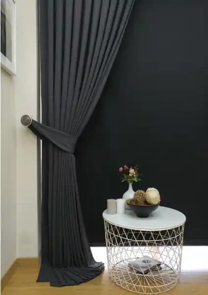 Evdepo Home Taç Antarsit Petek Kadife Dokulu Fon Perde Modern ve Şık Tasarım