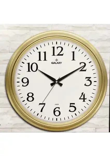 Galaxy 1962-A Premium Büyük Ofis ve Ev Dekorasyonu İçin Altın Renk Şık Duvar Saati