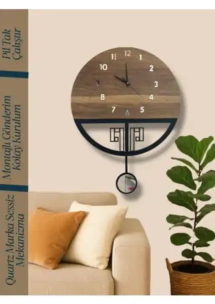 Hayalevim Ahşap Sarkaçlı Duvar Saati: Modern ve Klasik Tasarımın Şık Buluşması