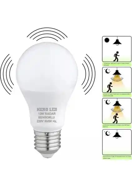 Hero Led 10 Watt Radar Sensörlü LED Ampul ile Akıllı ve Enerji Tasarruflu Aydınlatma Çözümü