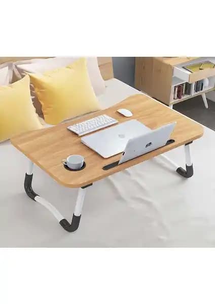 Hodbehod Ceviz Renkli Yatak ve Koltuk Üstü Laptop Masası İşlevsel ve Ergonomik Tasarım