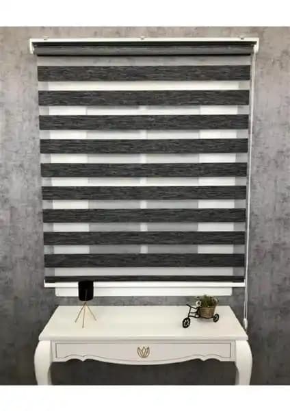 İREMKARAHOME Bambu Raks Koyu Gri Zebra Perde: Şık ve Fonksiyonel Tasarım Çözümü