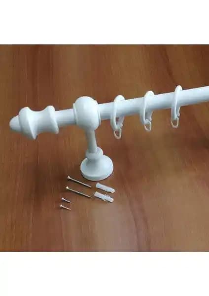 İzen Raysız Ahşap Rustik Perde Askısı Alüminyum Boru ile Dayanıklı ve Estetik Tasarım