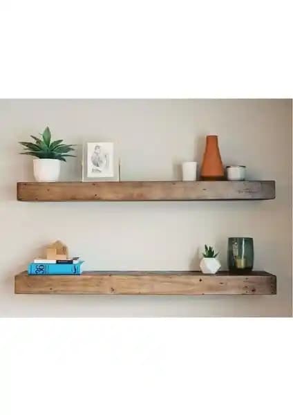 Karaköse Ahşap Masif Duvar Rafı Seti: Estetik ve Dayanıklı Dekoratif Çözüm
