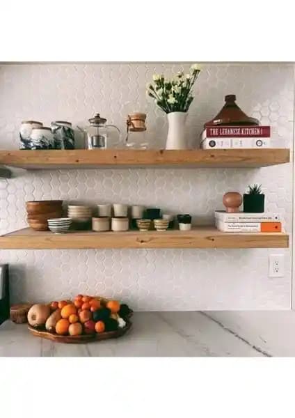 Karaköse Ahşap Masif Duvar Rafı Seti ile İç Mekânlarınızda Şıklık ve Fonksiyonellik