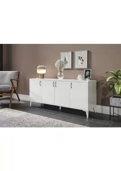 Kzn Home 4 Kapaklı MDF Konsol Modern Tasarım ve Sağlıklı Malzemelerle Şık Kullanım